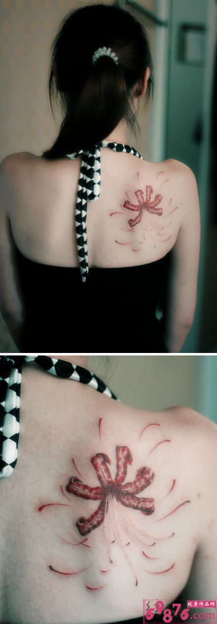 唯美彼岸花女生纹身图片