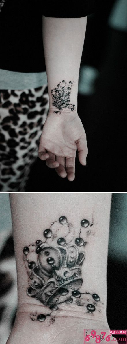 创意皇冠手臂纹身图片