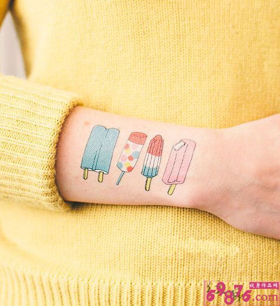 糖果冰淇淋个性手腕纹身图片