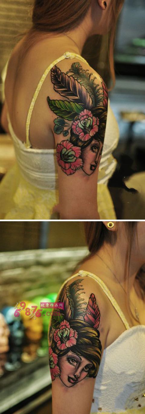 创意school风手臂纹身图片