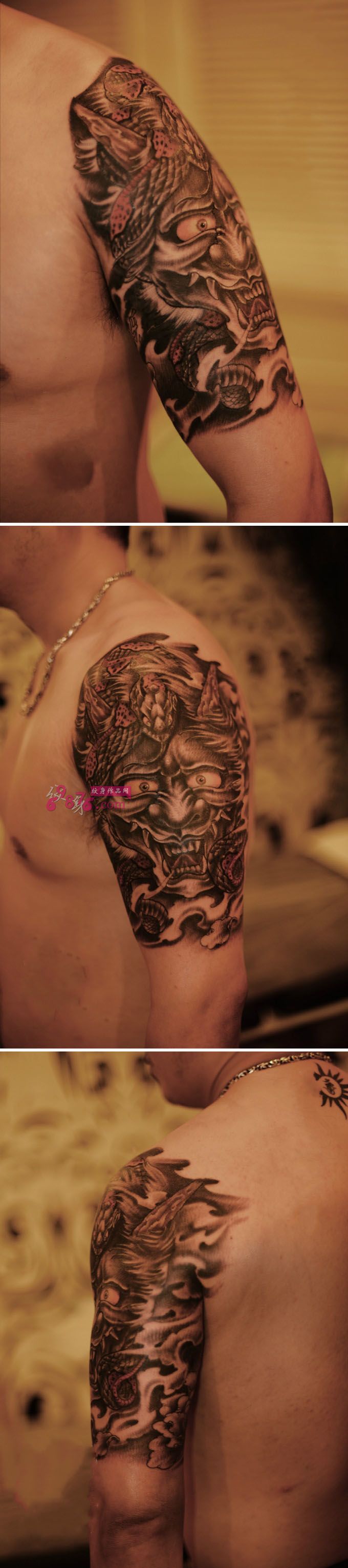 传统般若霸气手臂纹身图片