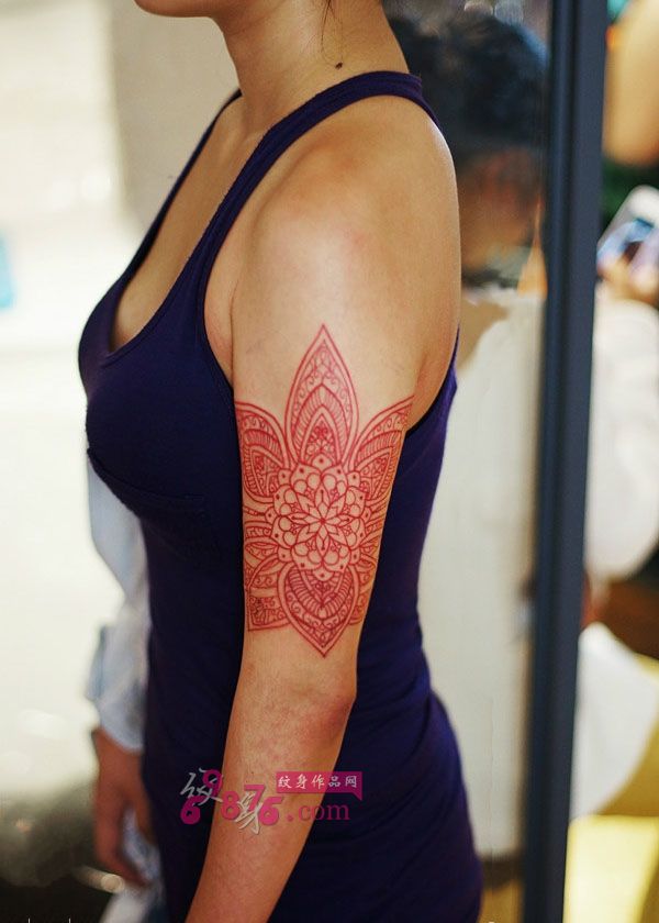 时尚臂梵花遮盖纹身图片