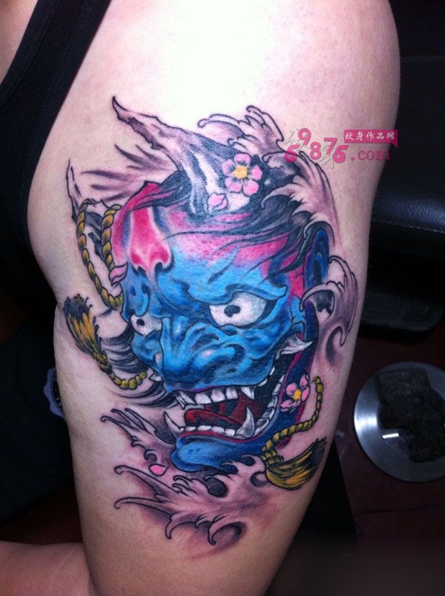 霸气日本般若大臂纹身图片