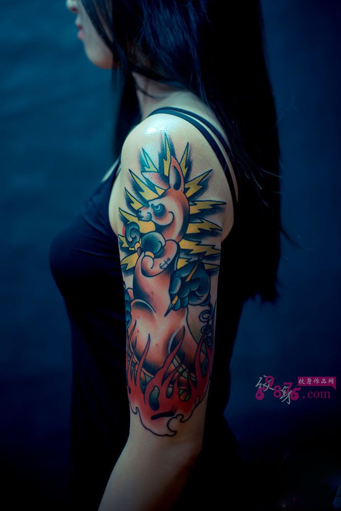 疯狂袋鼠手臂时尚纹身图片