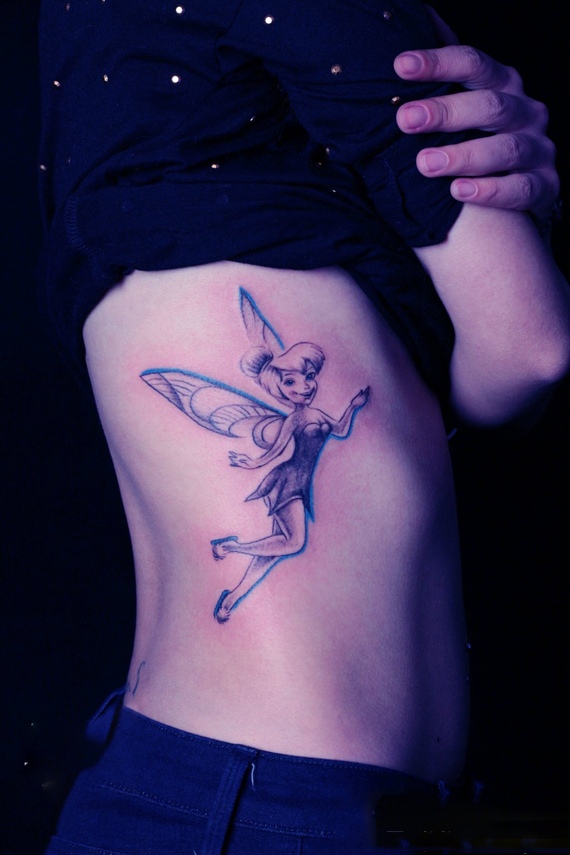 侧腰花仙子时尚纹身图片