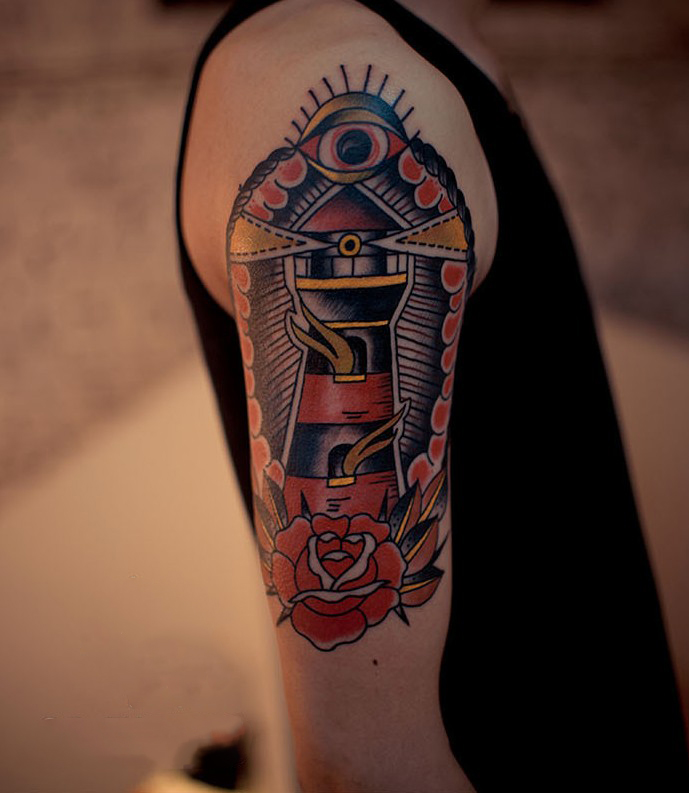 另类艺术手臂眼睛纹身图片