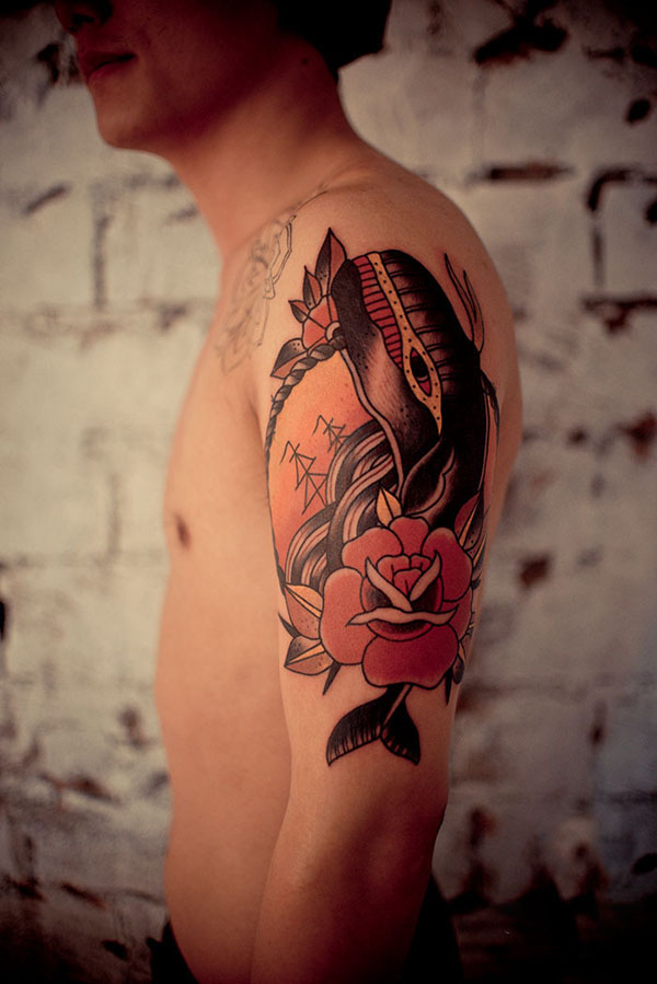 男生手臂创意头像纹身图片