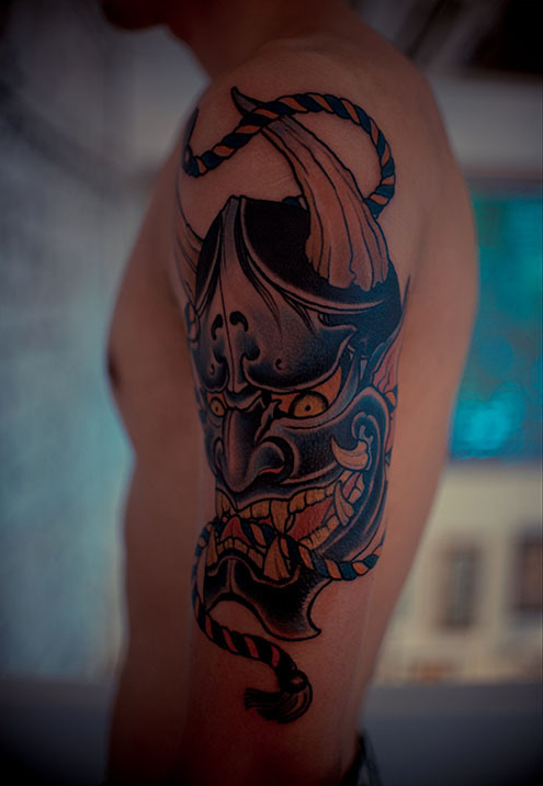 复古般若手臂时尚纹身图片