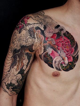 男士半甲纹身图案图片