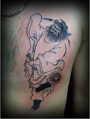 男生胸前钟馗纹身图案图片