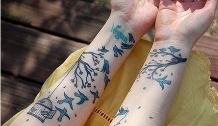 手臂时尚和谐抽象纹身图案图片