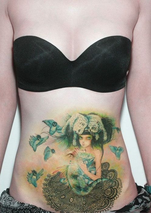 腹部上的个性动物精灵图片展示图片缩略频道推荐图