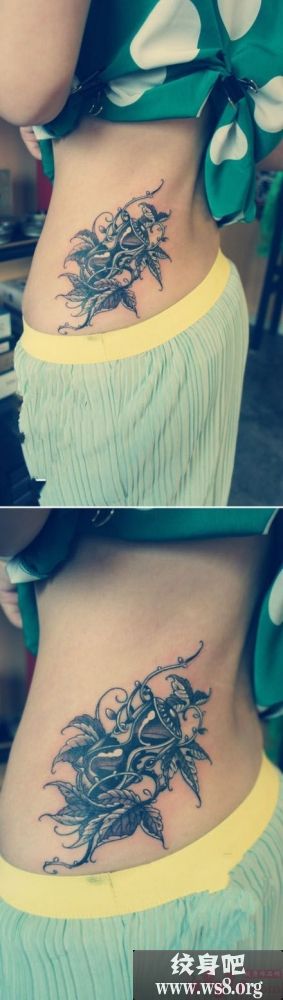 腰部欧美风花藤沙漏刺青图图片缩略频道推荐图
