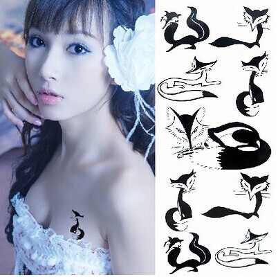 清纯女生胸部几款清新小狐狸纹身图图片