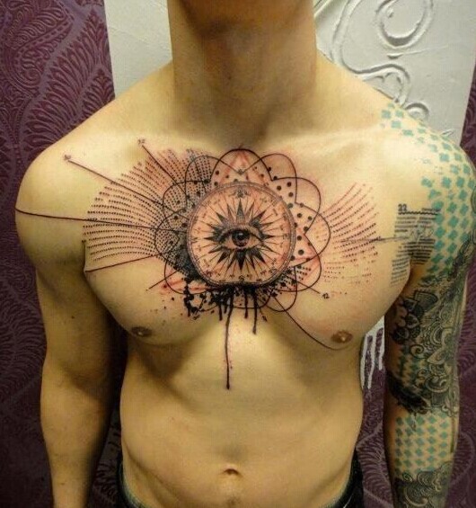 上帝之眼与花藤纹身尽显男人个性和信图片