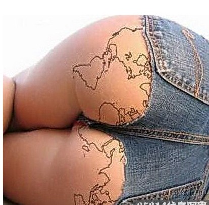 个性屁股上的地图纹身图图片缩略频道推荐图
