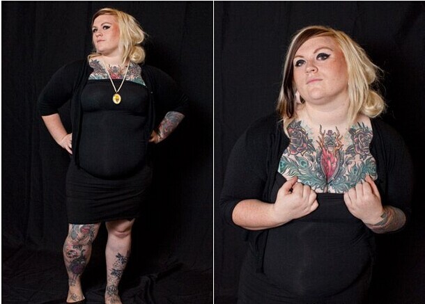 悉尼纹身节上胖美女胸部的惊艳纹身图片