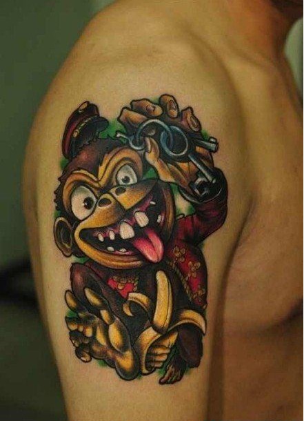 一幅胳膊猴子纹身图案 图片