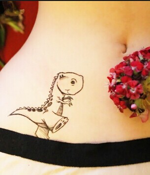 潮流女生腰部性感莲花可爱动物纹身图片缩略频道推荐图