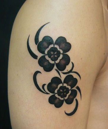 大臂清新花图腾纹身图案图片