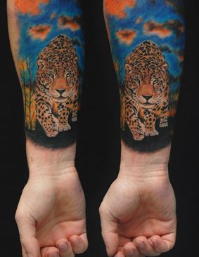 霸气豹子纹身图案图片