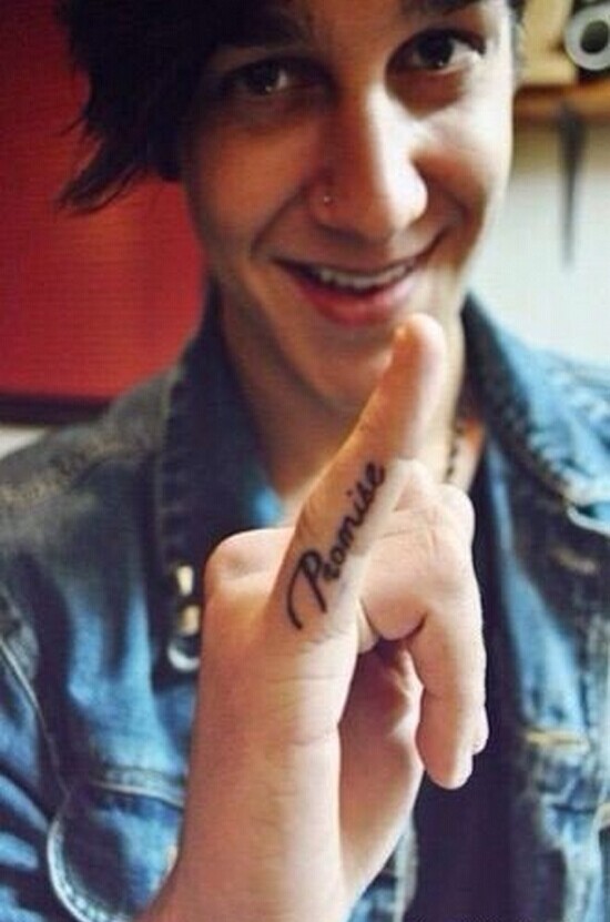 个性手指字母纹身图案 图片