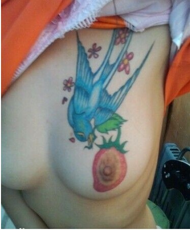 女生胸部性感漂亮的小燕子纹身图图片
