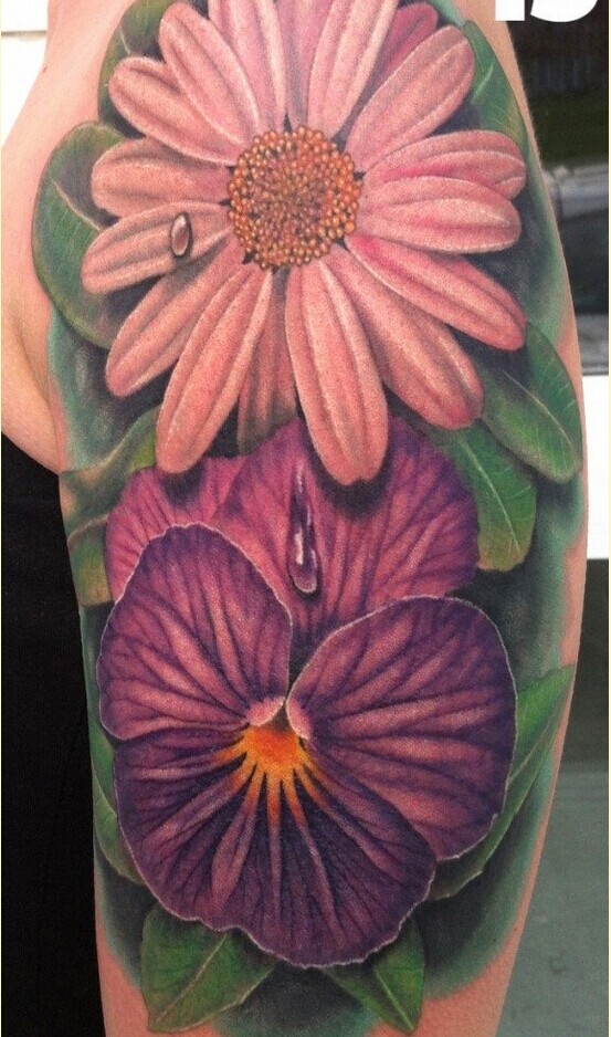 胳膊个性可爱花纹身图案图片