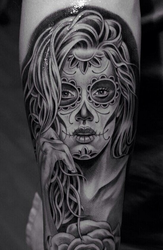 手臂肖像纹身图案图片