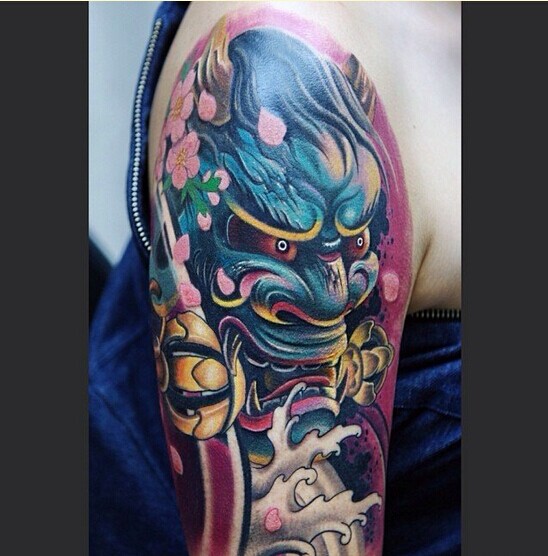 大臂传统般若纹身图案欣赏图片