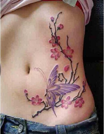漂亮美女腰部性感梅花蝴蝶性感纹身图图片缩略频道推荐图