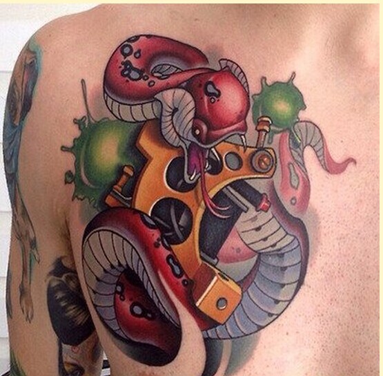 霸气个性胸口纹身机纹身图案图片