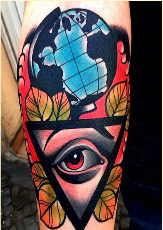 霸气手臂上帝之眼纹身图案图片