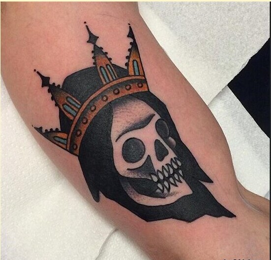 一款手臂骷髅纹身图案推荐图片