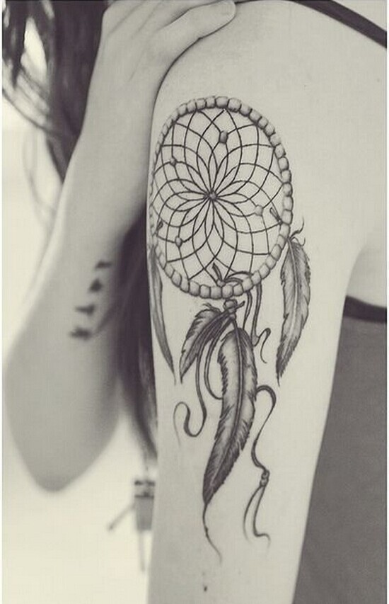 个性手臂时尚捕梦网纹身图案图片