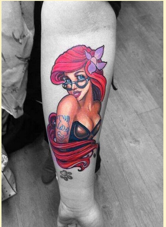 个性手臂漂亮女郎纹身图案欣赏图片