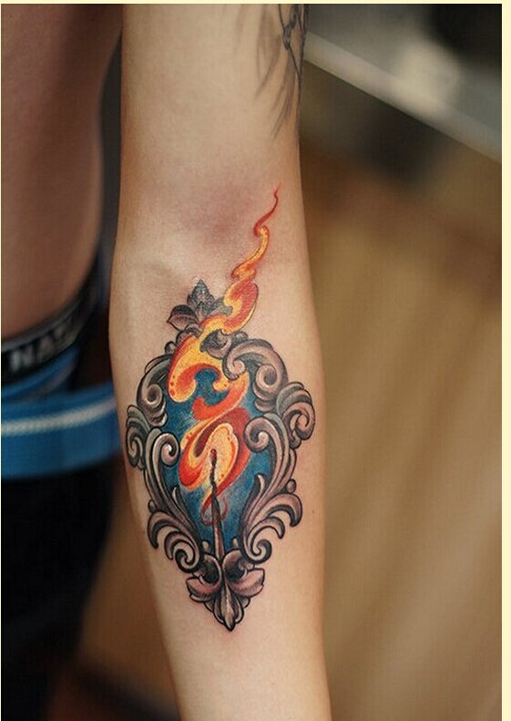 时尚手臂个性火柴纹身图案欣赏图片