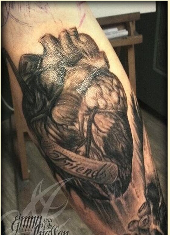 时尚手臂个性心脏纹身图案欣赏图片