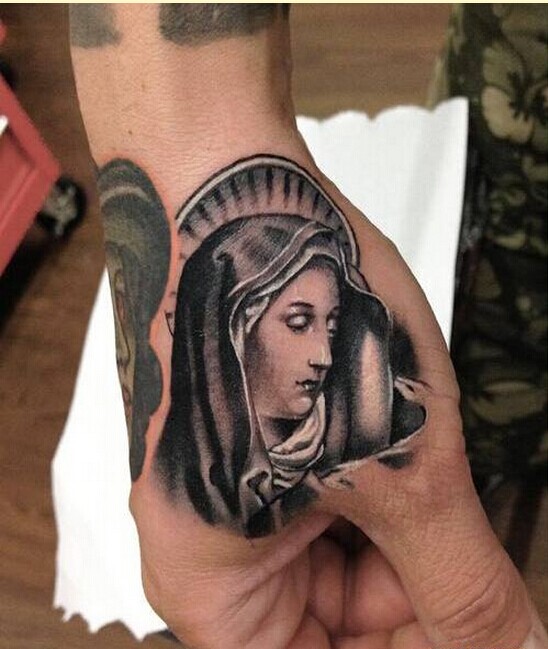 时尚手部个性圣母玛利亚纹身图案图片