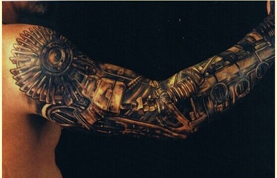 时尚手臂个性机械纹身图案推荐图片