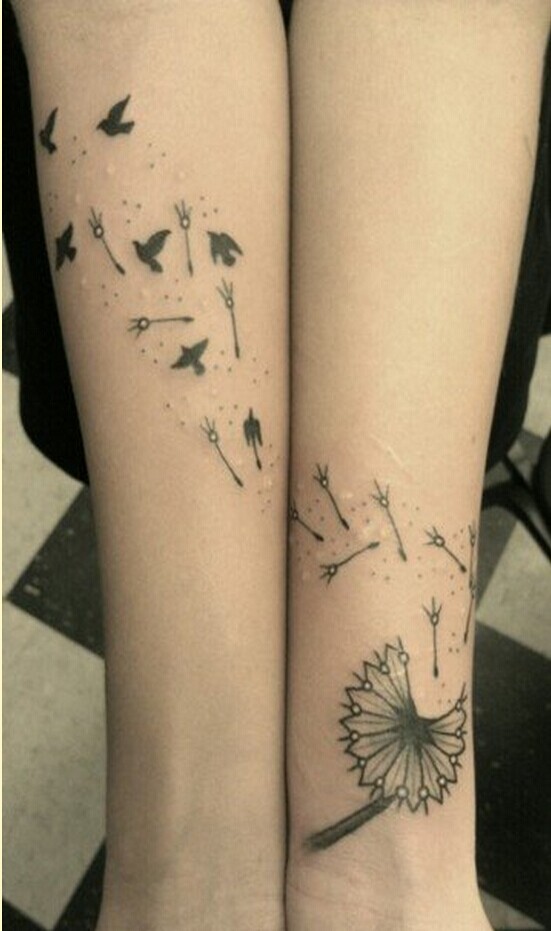 时尚女性手腕漂亮蒲公英纹身图案图片