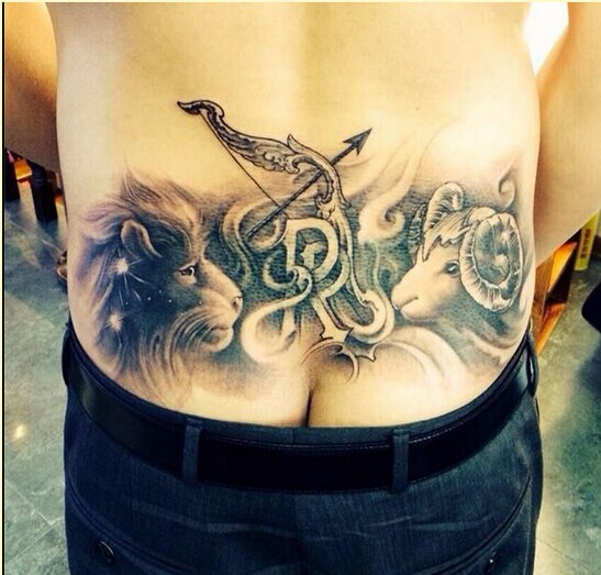 个性时尚腰部狮子座白羊座射手座纹身图片缩略频道推荐图