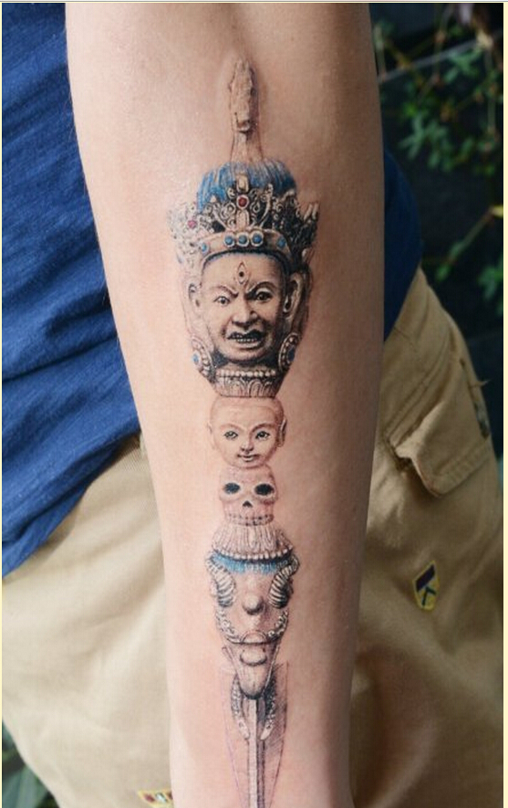 个性手臂时尚金刚杵纹身图案图片