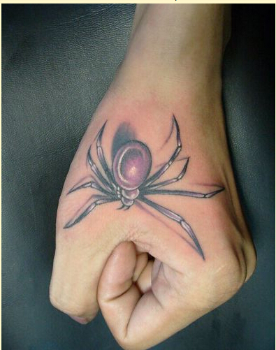 时尚手部个性漂亮虎口蜘蛛纹身图案图片