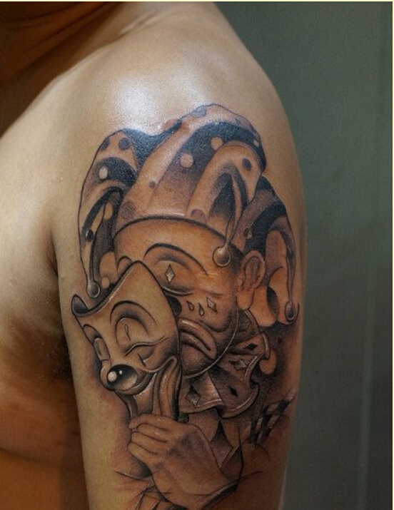 漂亮手部好看的小丑纹身图案图片