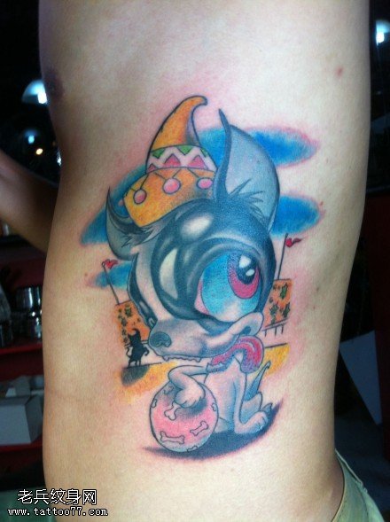 可爱俏皮小狗纹身图案