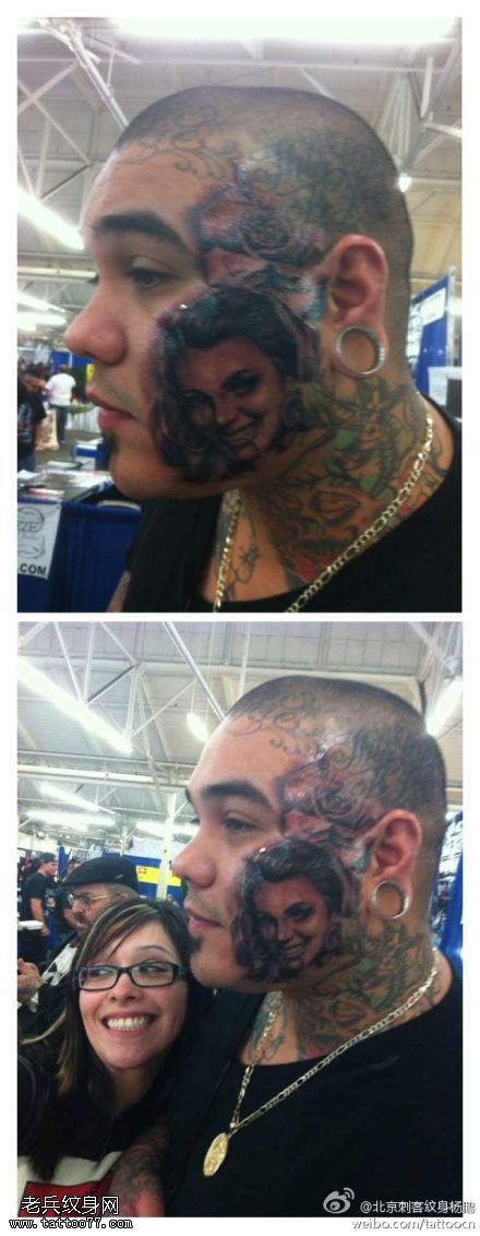 娇媚美女肖像纹身图案