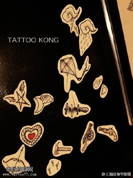 各种小图形手稿纹身图案