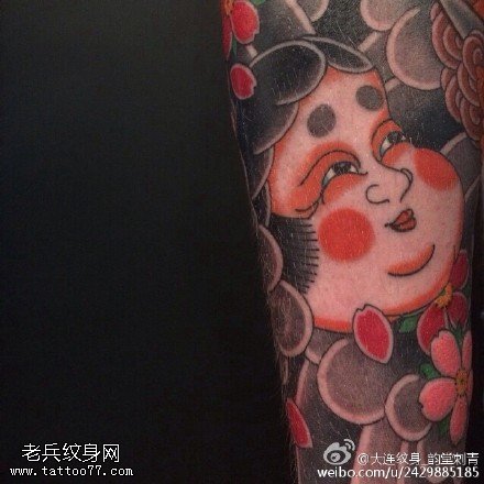 彩色传统的艺术纹身图案