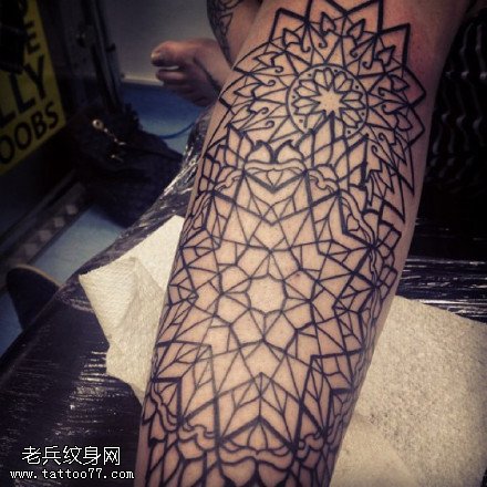 经典几何元素梵花纹身图案